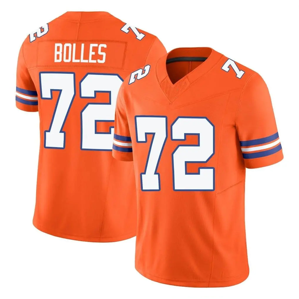 Blackjersey D.Broncos #72 Garett Bolles Player Orange Limited Alternate Vapor F.U.S.E. Throwback Game Stitched Jerseys