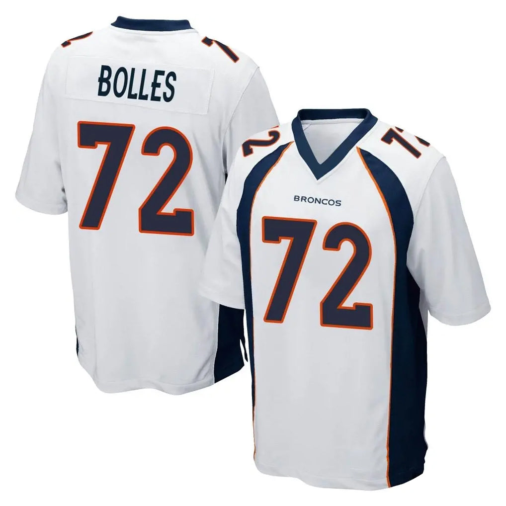 Blackjersey D.Broncos #72 Garett Bolles Player White Game Stitched Jerseys