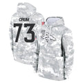 Blackjersey D.Broncos #73 Frank Crum Player Arctic Camo Salute to Service Hoodies Limited Game Stitched Jerseys