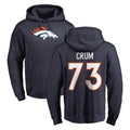 Blackjersey D.Broncos #73 Frank Crum Player Navy Pullover Hoodie Limited Stitched Jerseys