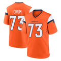 Blackjersey D.Broncos #73 Frank Crum Player Orange Home Game Stitched Jerseys