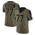 Blackjersey D.Broncos #77 Quinn Meinerz Player Olive Salute To Service Limited Game Stitched Jerseys