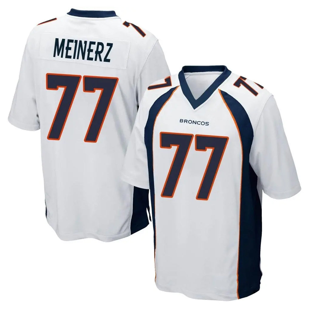 Blackjersey D.Broncos #77 Quinn Meinerz Player White Game Stitched Jerseys