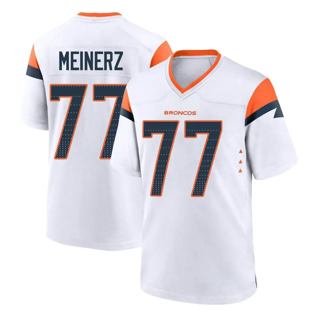 Blackjersey D.Broncos #77 Quinn Meinerz Player White Home Game Stitched Jerseys