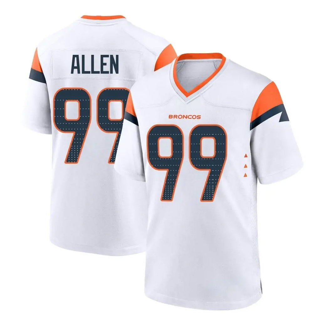 Blackjersey D.Broncos #99 Zach Allen Player White Home Game Stitched Jerseys