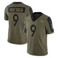 Blackjersey D.Broncos #9 Talanoa Hufanga Player Olive Salute To Service Limited Game Stitched Jerseys