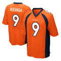 Blackjersey D.Broncos #9 Talanoa Hufanga Player Orange Color Home Game Stitched Jerseys