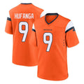 Blackjersey D.Broncos #9 Talanoa Hufanga Player Orange Home Game Stitched Jerseys