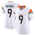 Blackjersey D.Broncos #9 Talanoa Hufanga Player White Limited Vapor F.U.S.E. Home Game Stitched Jerseys