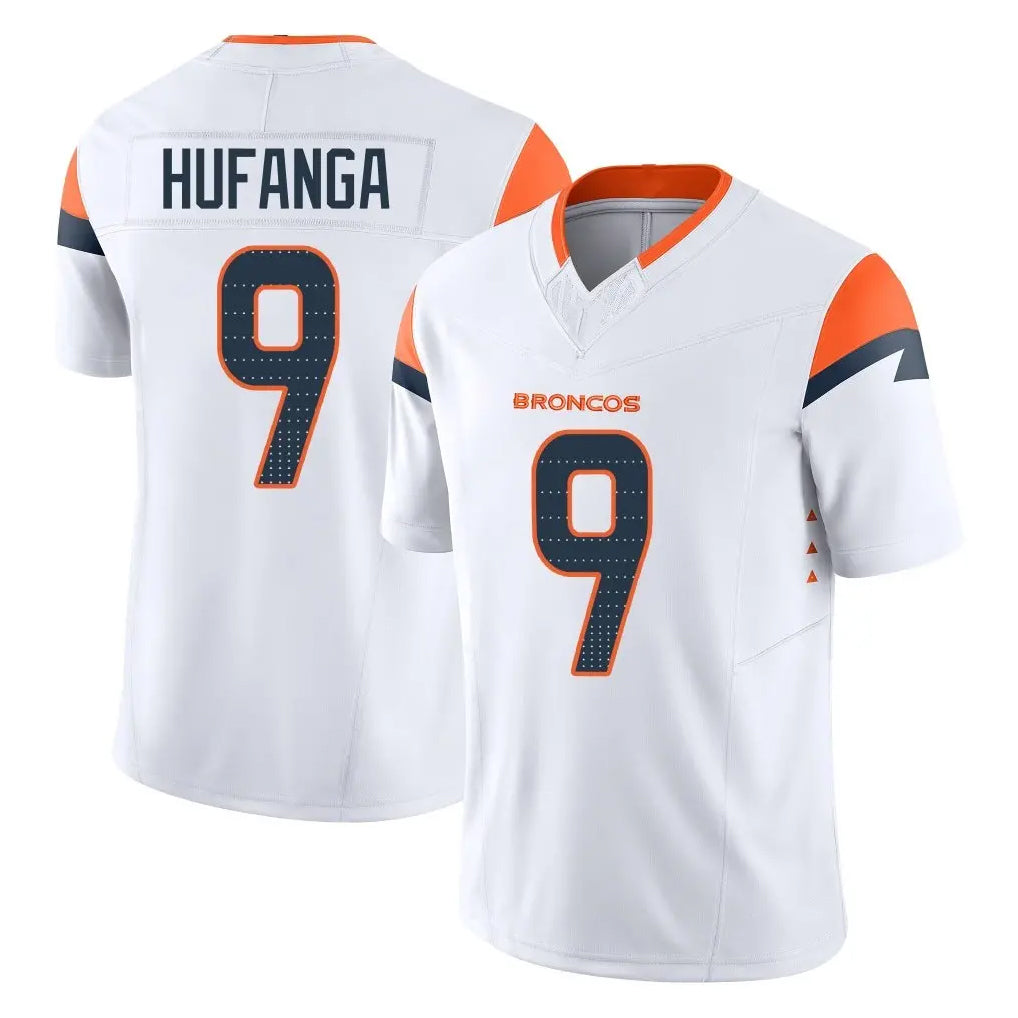 Blackjersey D.Broncos #9 Talanoa Hufanga Player White Limited Vapor F.U.S.E. Home Game Stitched Jerseys