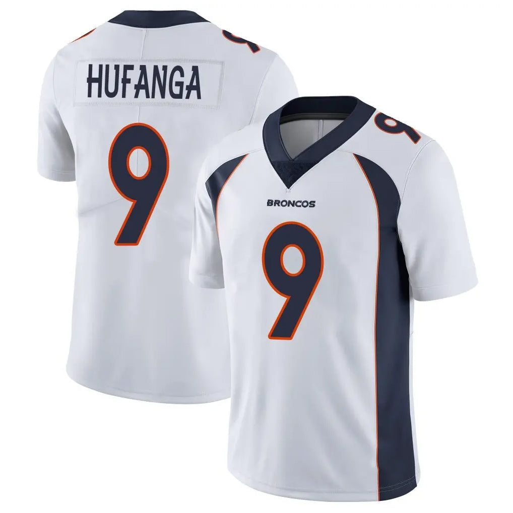 Blackjersey D.Broncos #9 Talanoa Hufanga Player White Vapor Untouchable Limited Home Game Stitched Jerseys