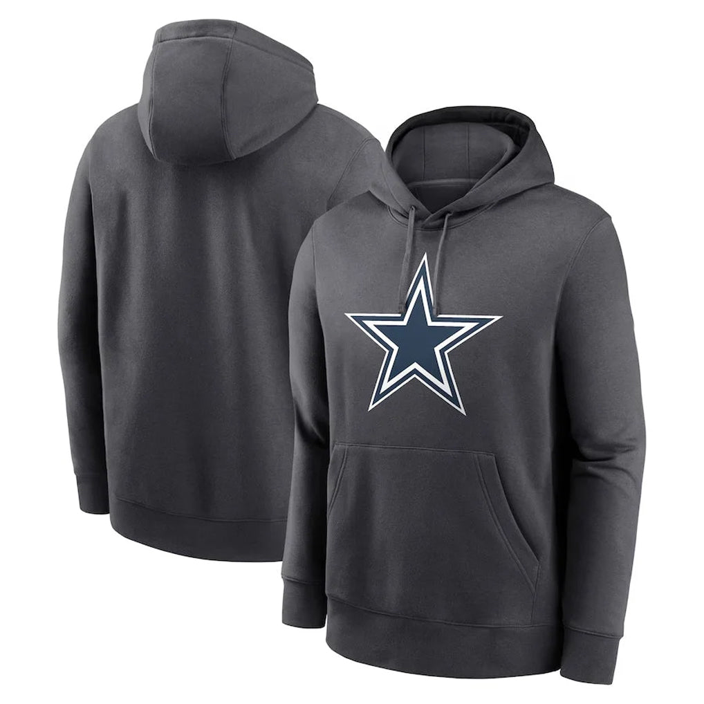 Blackjersey D.Cowboys Ash One Color Pullover Hoodie Limited Blank Player Stitched Jerseys
