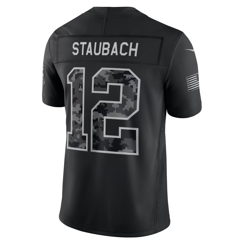 Blackjersey  D.Cowboys Roger #12 Staubach Black 2026 Salute to Service Retired Player Stitched Limited Jersey