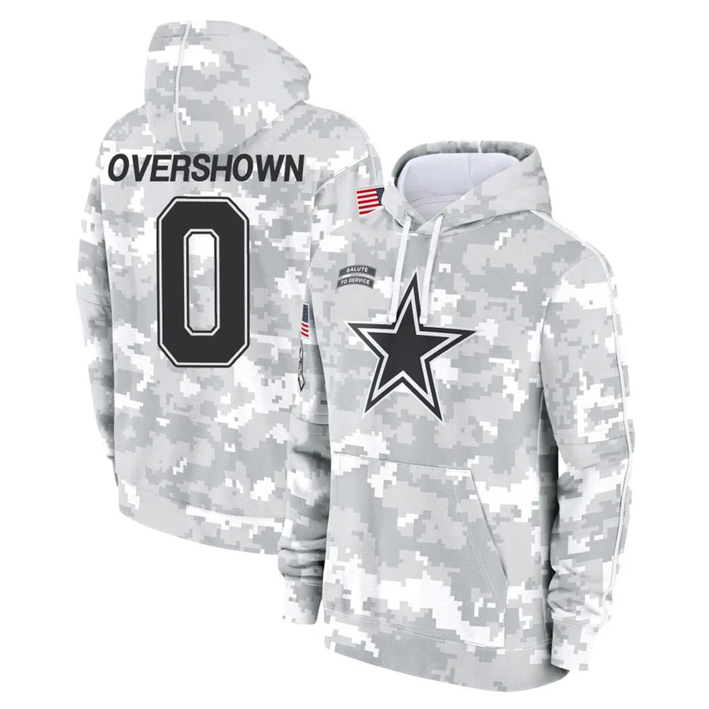 Blackjersey D.Cowboys #0 DeMarvion Overshown Player Arctic Camo Salute to Service Hoodies Limited Game Stitched Jerseys