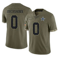 Blackjersey D.Cowboys #0 DeMarvion Overshown Player Olive Salute to Service Limited Game Stitched Jerseys