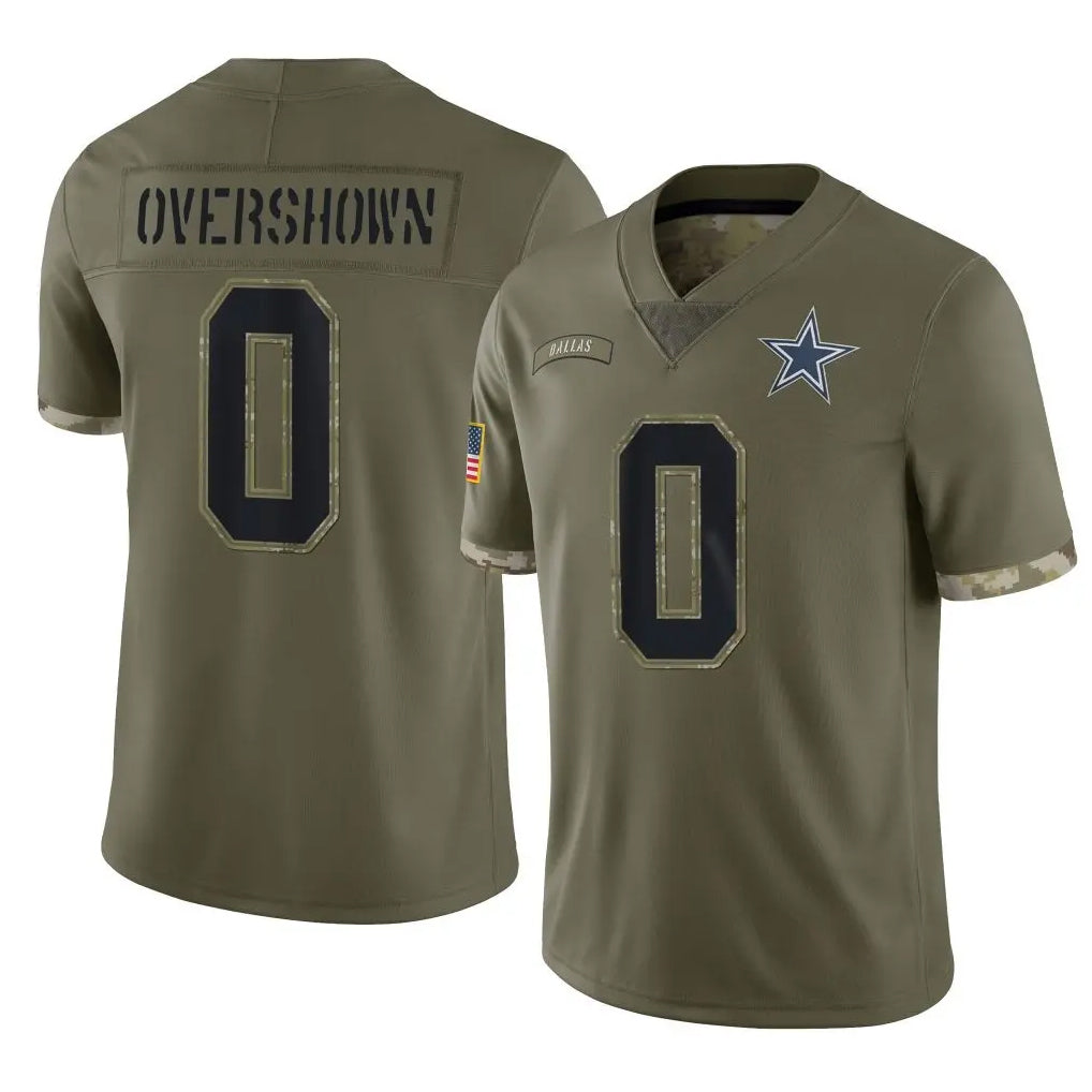 Blackjersey D.Cowboys #0 DeMarvion Overshown Player Olive Salute to Service Limited Game Stitched Jerseys