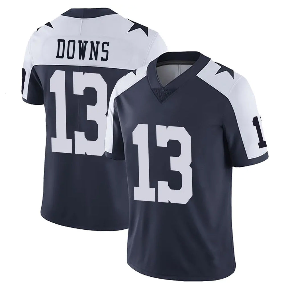 Blackjersey D.Cowboys #13 Caleb Downs Player Navy-White Limited Alternate Vapor Untouchable Home Game Stitched Jerseys