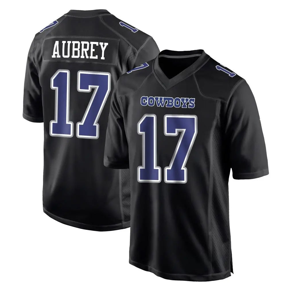 Blackjersey D.Cowboys #17 Brandon Aubrey Player Carbon Black Fashion Home Game Stitched Jerseys