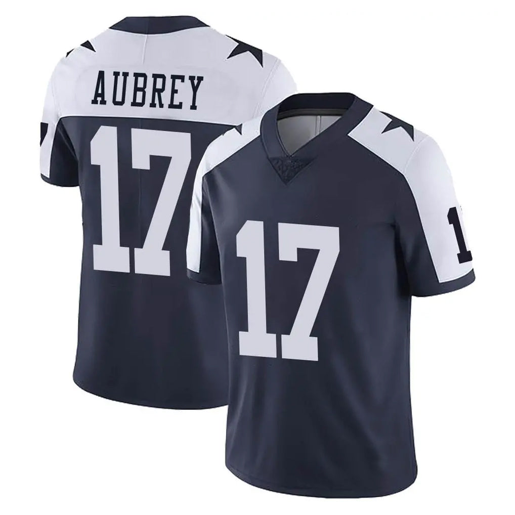 Blackjersey D.Cowboys #17 Brandon Aubrey Player Navy-White Limited Alternate Vapor Untouchable Home Game Stitched Jerseys