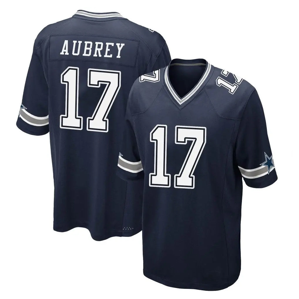 Blackjersey D.Cowboys #17 Brandon Aubrey Player Navy Home Game Stitched Jerseys