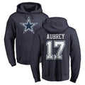 Blackjersey D.Cowboys #17 Brandon Aubrey Player Navy Pullover Hoodies Limited Stitched Jerseys