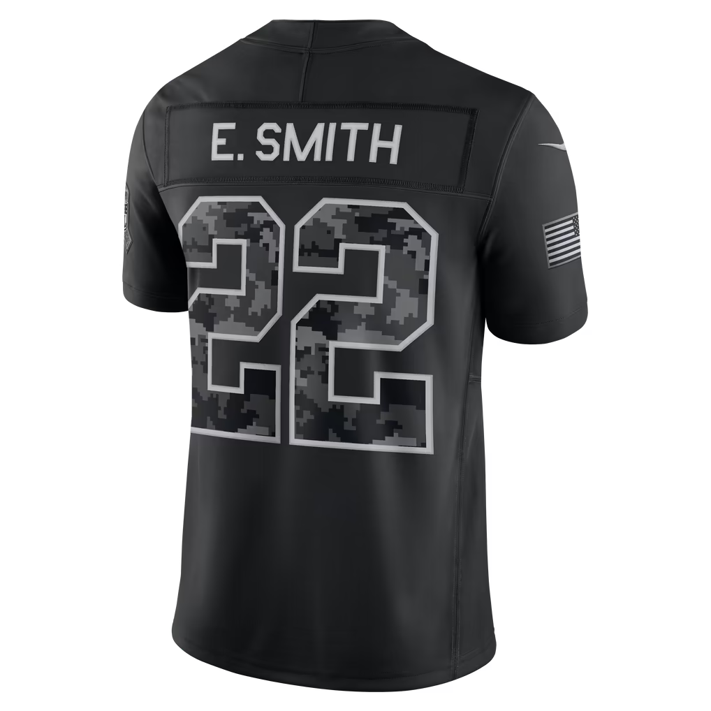 Blackjersey D.Cowboys #22 Emmitt Smith Black 2026 Salute to Service Retired Player Stitched Limited Jersey