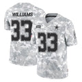 Blackjersey D.Cowboys #33 Javonte Williams Player Arctic Camo Salute to Service Limited Home Game Stitched Jerseys