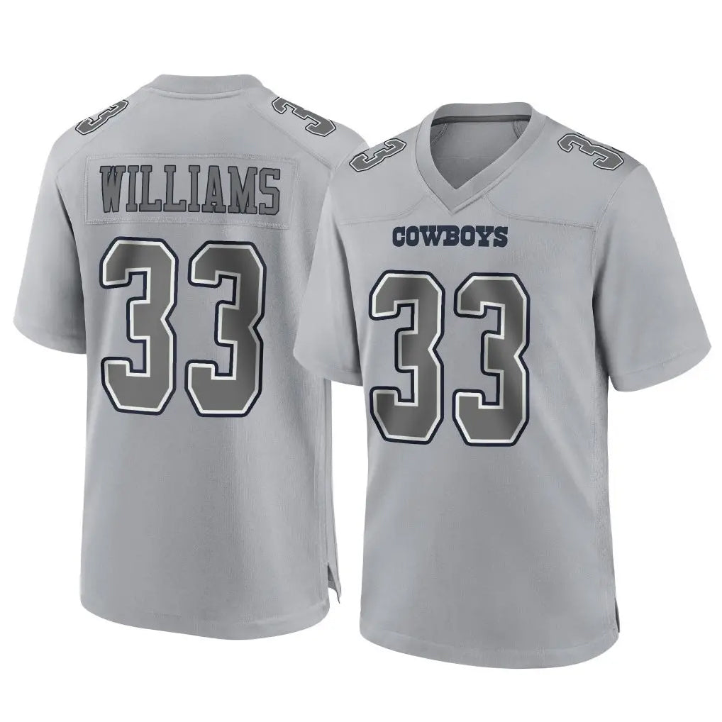 Blackjersey D.Cowboys #33 Javonte Williams Player Gray Atmosphere Fashion Home Game Stitched Jerseys
