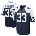 Blackjersey D.Cowboys #33 Javonte Williams Player Navy-White Alternate Home Game Stitched Jerseys