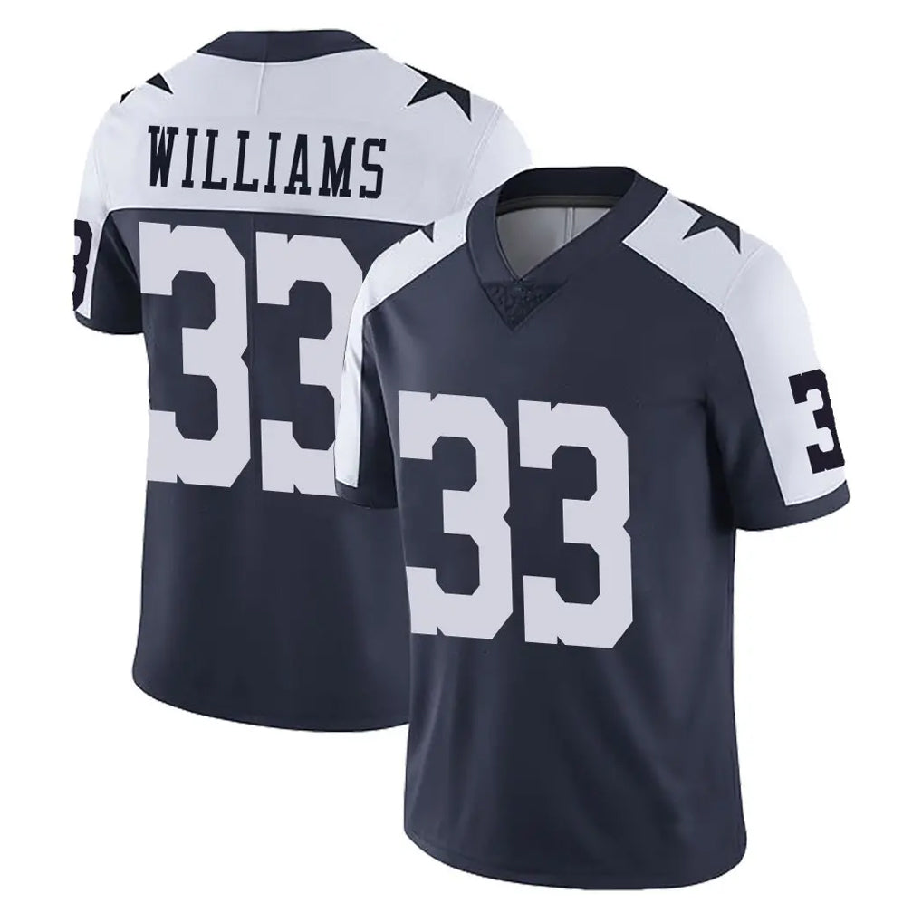 Blackjersey D.Cowboys #33 Javonte Williams Player Navy-White Limited Alternate Vapor Untouchable Home Game Stitched Jerseys