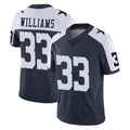 Blackjersey D.Cowboys #33 Javonte Williams Player Navy-White Limited Alternate Vapor Untouchable Home Game Stitched Jerseys