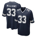 Blackjersey D.Cowboys #33 Javonte Williams Player Navy Home Game Stitched Jerseys