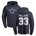 Blackjersey D.Cowboys #33 Javonte Williams Player Navy Pullover Hoodies Limited Stitched Jerseys