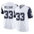 Blackjersey D.Cowboys #33 Javonte Williams Player White-Navy Limited Vapor F.U.S.E. Home Game Stitched Jerseys