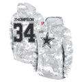 Blackjersey D.Cowboys #34 Jalen Thompson Player Arctic Camo Salute to Service Hoodies Limited Game Stitched Jerseys