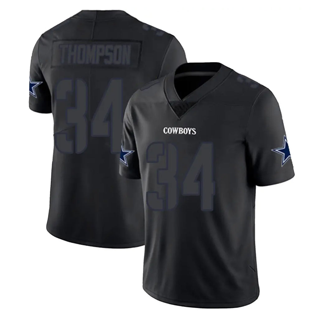 Blackjersey D.Cowboys #34 Jalen Thompson Player Black Impact Limited Home Game Stitched Jerseys