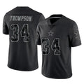 Blackjersey D.Cowboys #34 Jalen Thompson Player Black Limited Reflective Home Game Stitched Jerseys