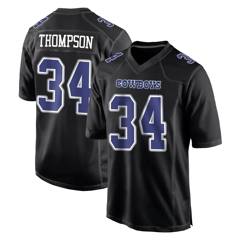 Blackjersey D.Cowboys #34 Jalen Thompson Player Carbon Black Fashion Home Game Stitched Jerseys