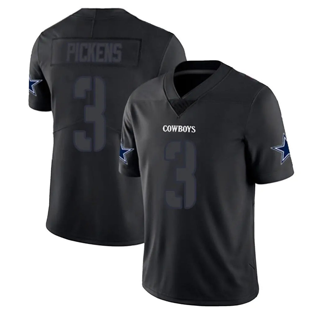 Blackjersey D.Cowboys #3 George Pickens Player Black Impact Limited Home Game Stitched Jerseys