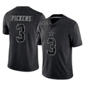 Blackjersey D.Cowboys #3 George Pickens Player Black Limited Reflective Home Game Stitched Jerseys