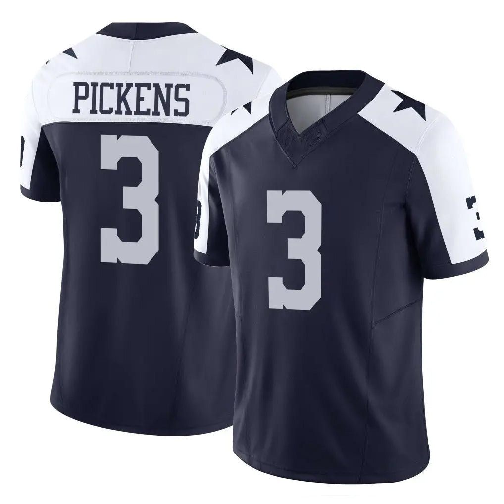 Blackjersey D.Cowboys #3 George Pickens Player Navy-White Limited Alternate Vapor F.U.S.E. Home Game Stitched Jerseys