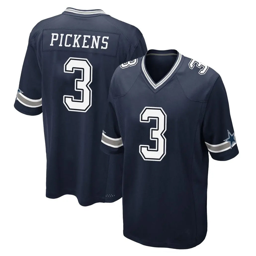 Blackjersey D.Cowboys #3 George Pickens Player Navy Home Game Stitched Jerseys