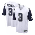 Blackjersey D.Cowboys #3 George Pickens Player White-Navy Home Game Stitched Jerseys