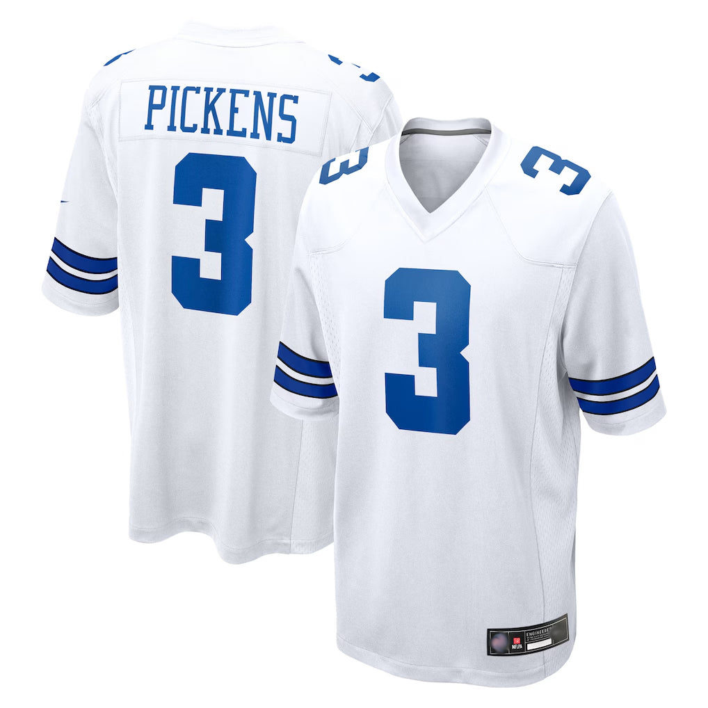 Blackjersey D.Cowboys #3 George Pickens Player White Home Game Stitched Jerseys