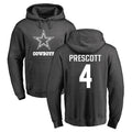 Blackjersey D.Cowboys #4 Dak Prescott Player Ash One Color Pullover Hoodie Limited Stitched Jerseys
