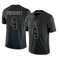 Blackjersey D.Cowboys #4 Dak Prescott Player Black Limited Reflective Home Game Stitched Jerseys