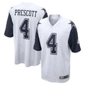 Blackjersey D.Cowboys #4 Dak Prescott Player White-Navy Home Game Stitched Jerseys