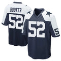 Blackjersey D.Cowboys #52 Tyler Booker Player Navy-White Alternate Home Game Stitched Jerseys