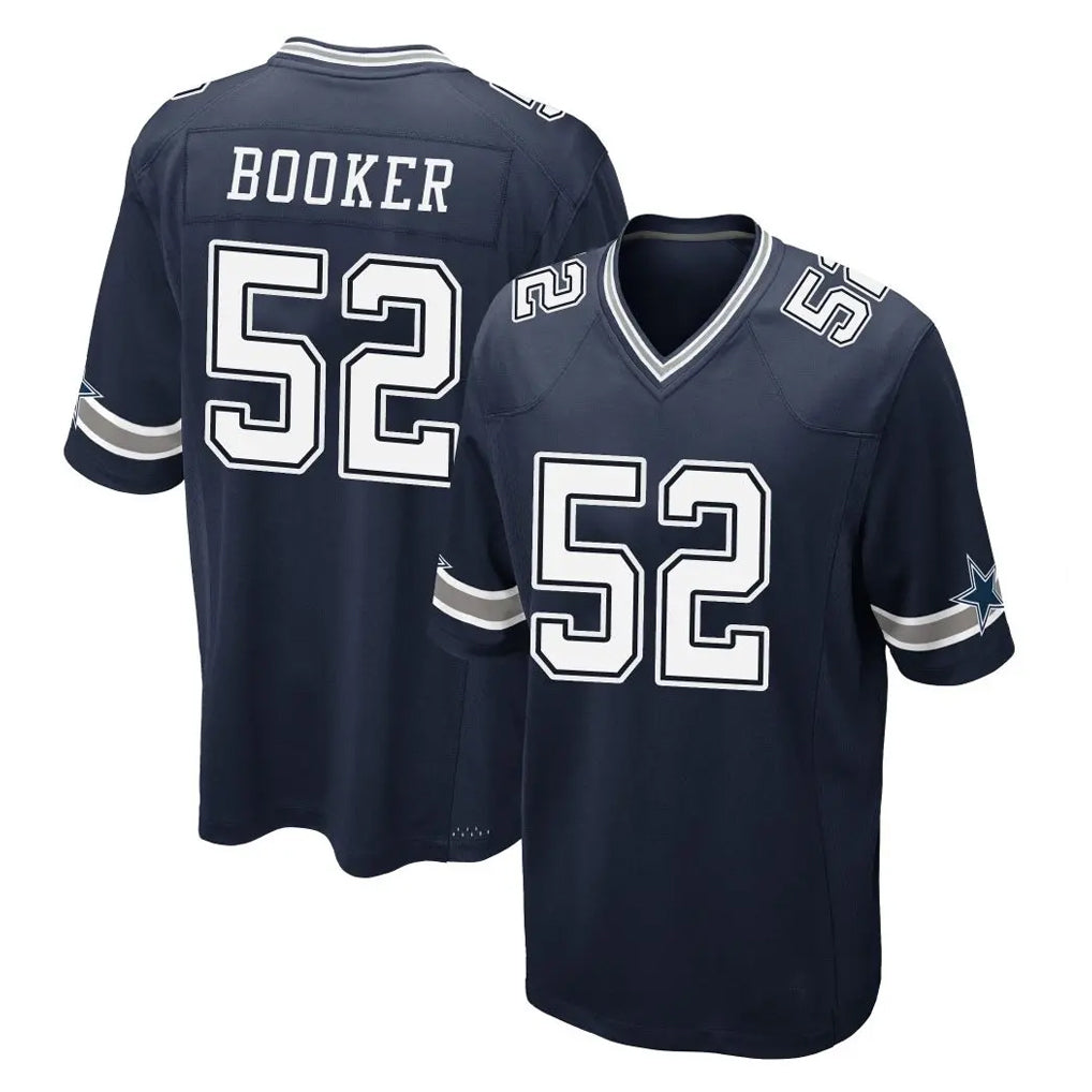 Blackjersey D.Cowboys #52 Tyler Booker Player Navy Home Game Stitched Jerseys