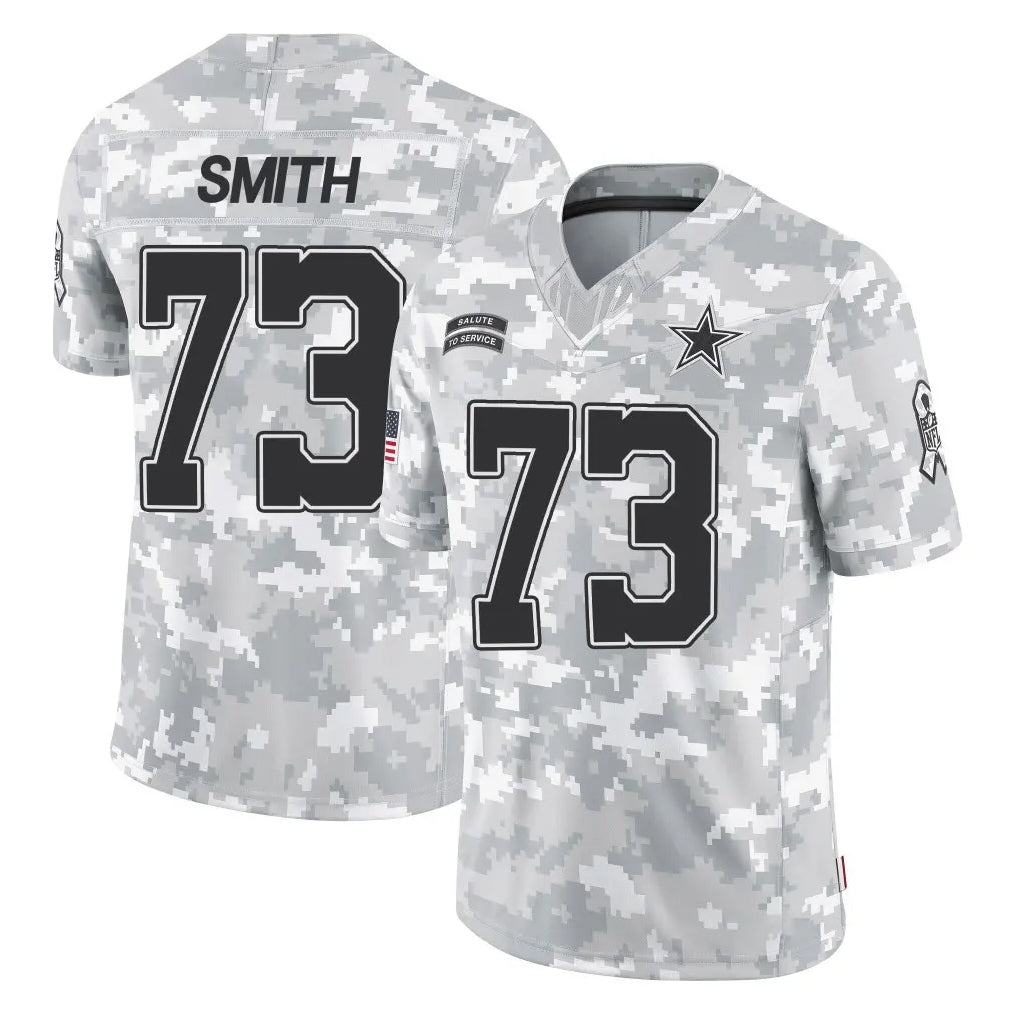 Blackjersey D.Cowboys #73 Tyler Smith Player Arctic Camo Salute to Service Limited Home Game Stitched Jerseys